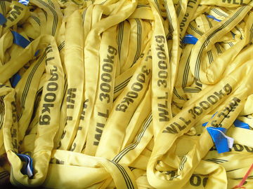comprar Correias de levantamento do guindaste amarelo da corrrente de levantamento do poliéster 3T para a carga/guindaste online manufacture
