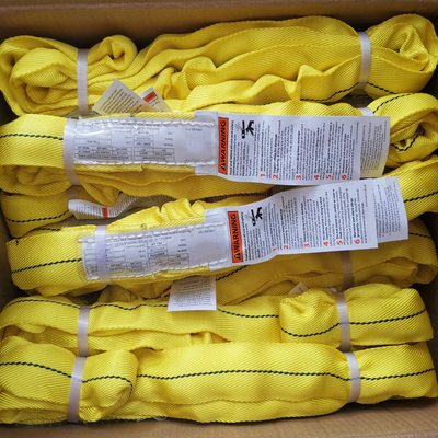 comprar A sarja resistente do revestimento do estilingue amarelo do círculo do poliéster tece o vertical 9000 libras online manufacture