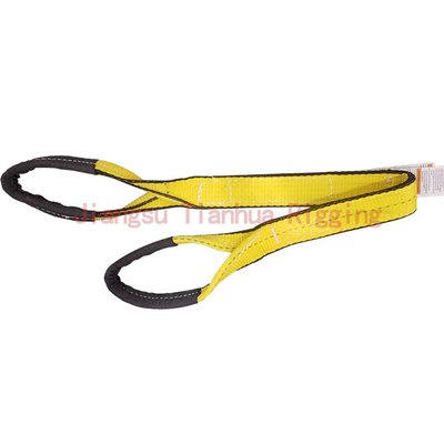 comprar O estilingue amarelo da Web do poliéster tem uma listra azul no meio do webbing, 9800 #/inch 2Ply, olhos torcidos cada extremidade online manufacture